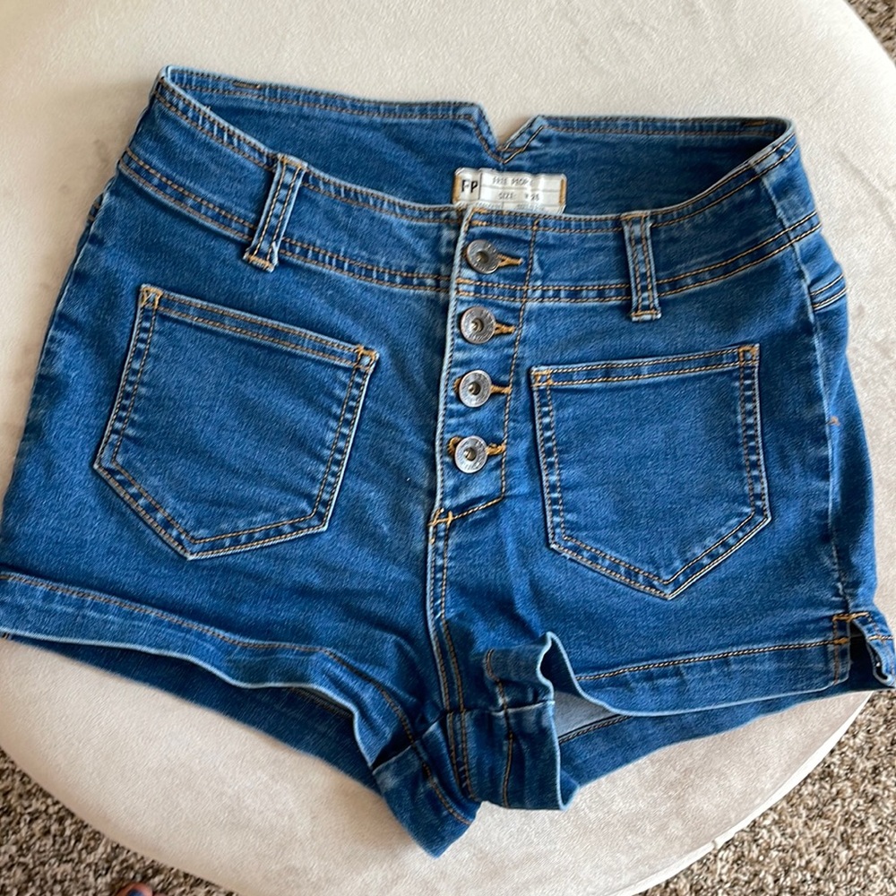 Free People high waisted jean shorts